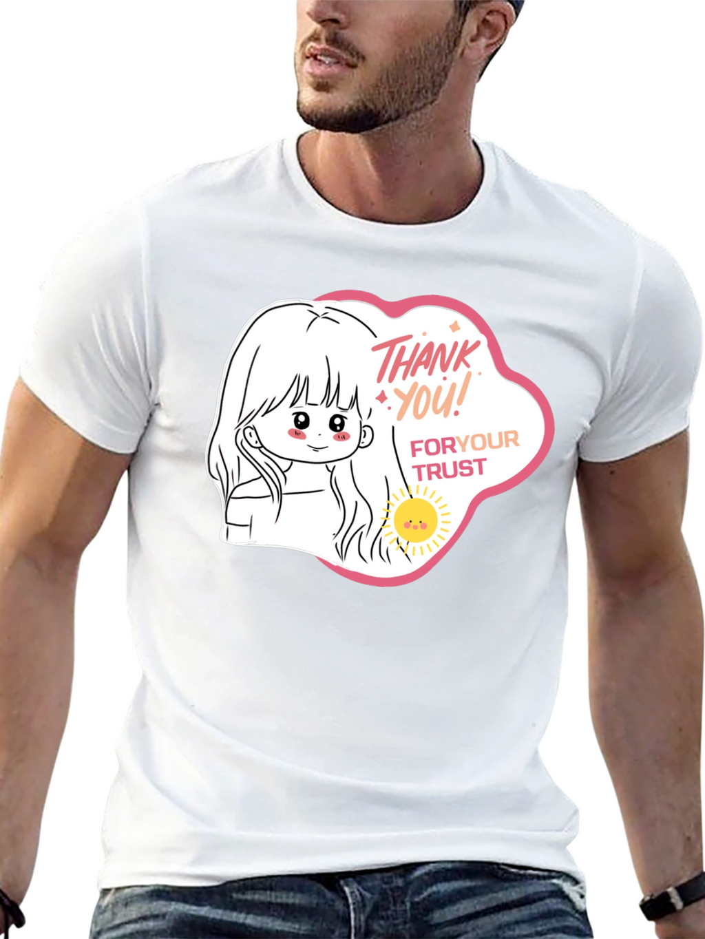Cute Cartoon Graphic Black T-Shirt