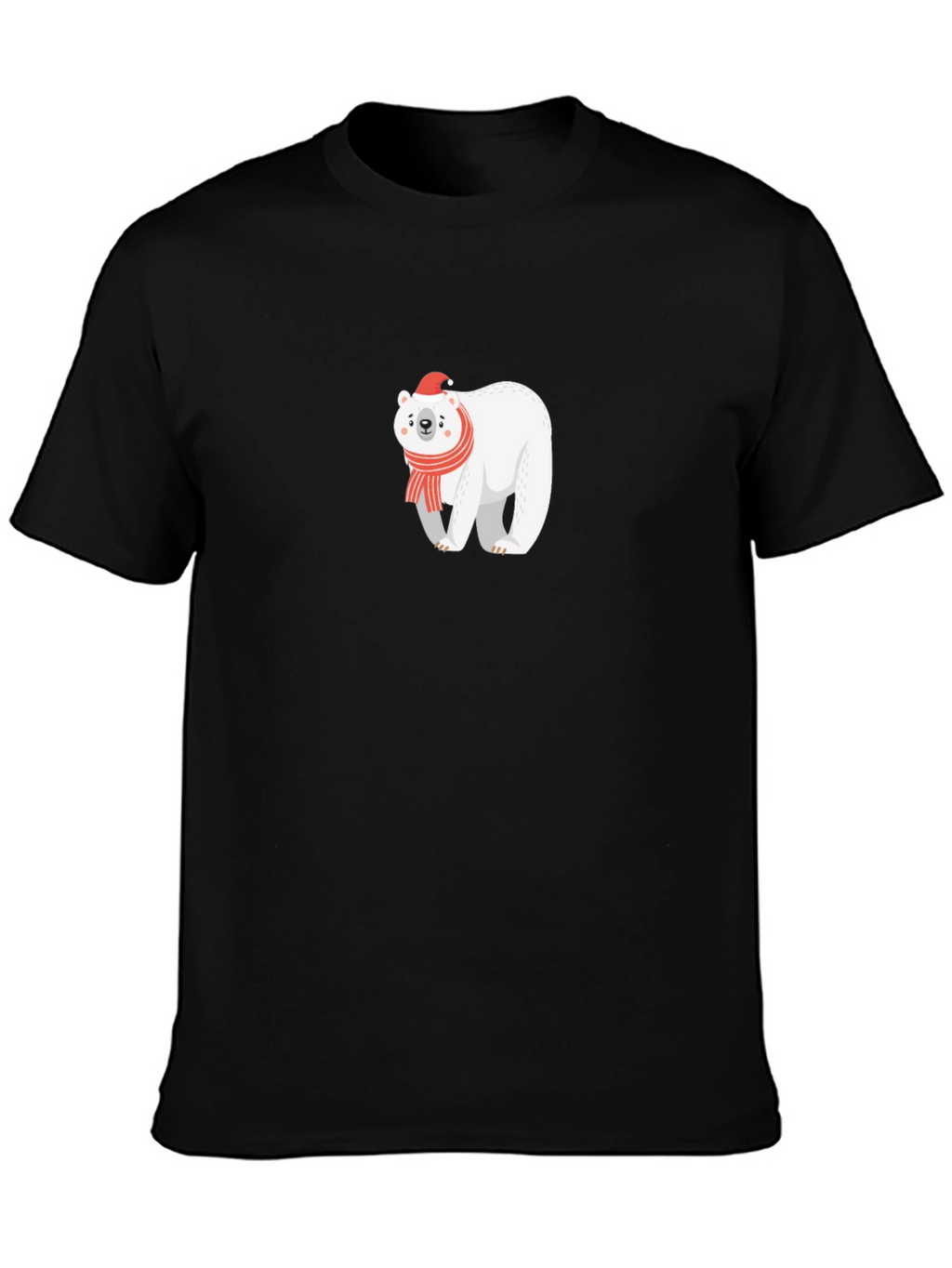 Festive Polar Bear Graphic Tee - Holiday Style