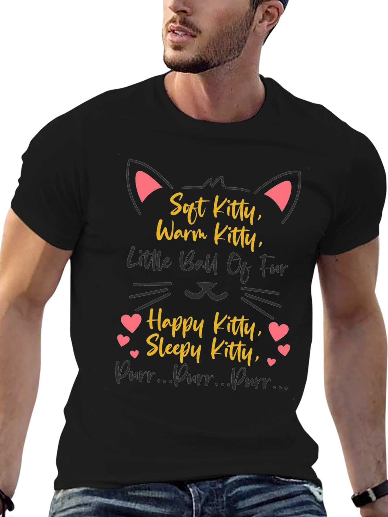 Soft Kitty T-Shirt - Warm Happy & Sleepy!
