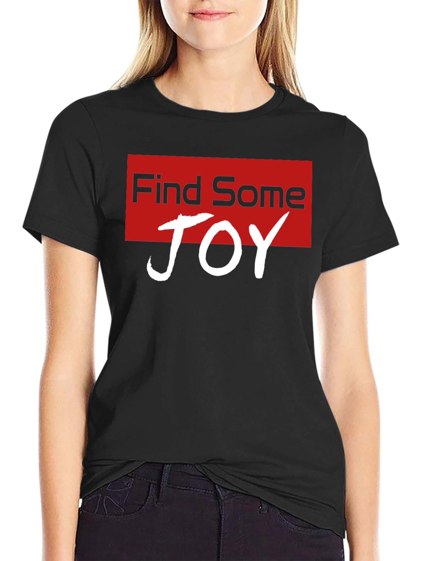 Find Some Joy Black Graphic Tee