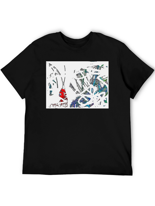 Abstract Art Print Black T-Shirt