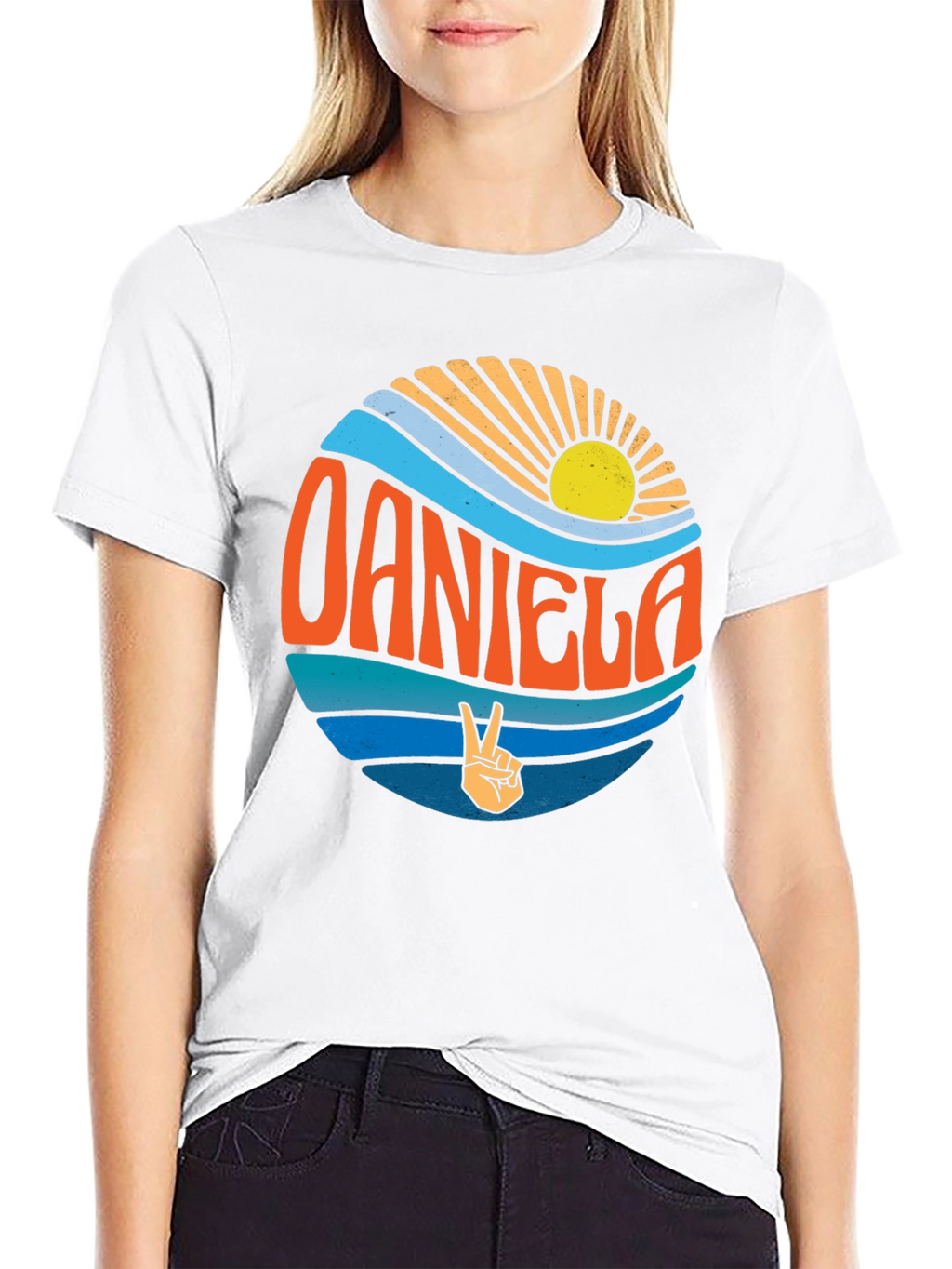 Retro Sunset Personalized Name T-Shirt