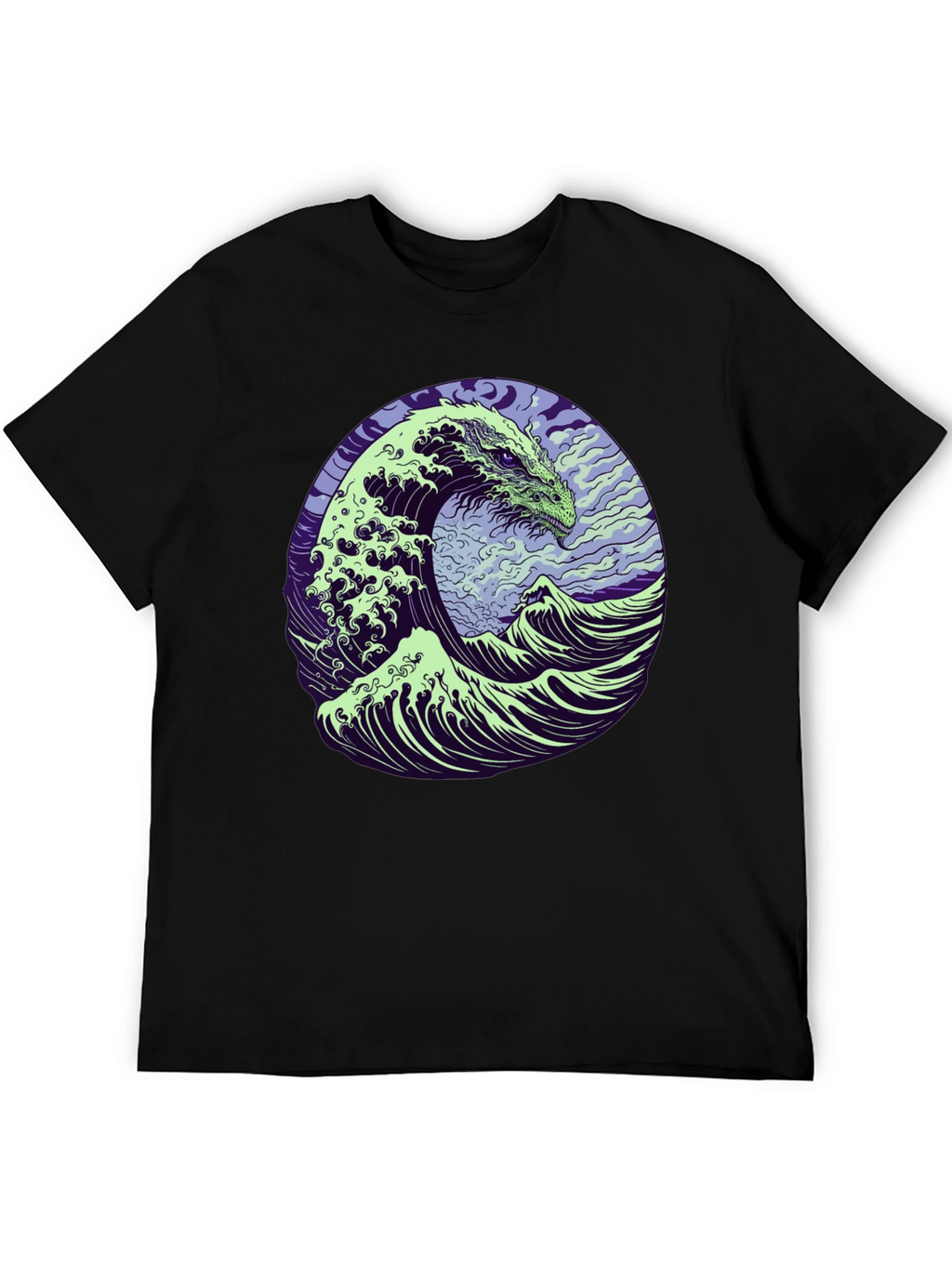 Dragon Wave Graphic T-Shirt - Mens Black Tee