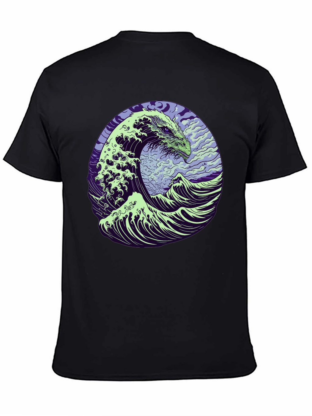 Dragon Wave Graphic T-Shirt - Mens Black Tee