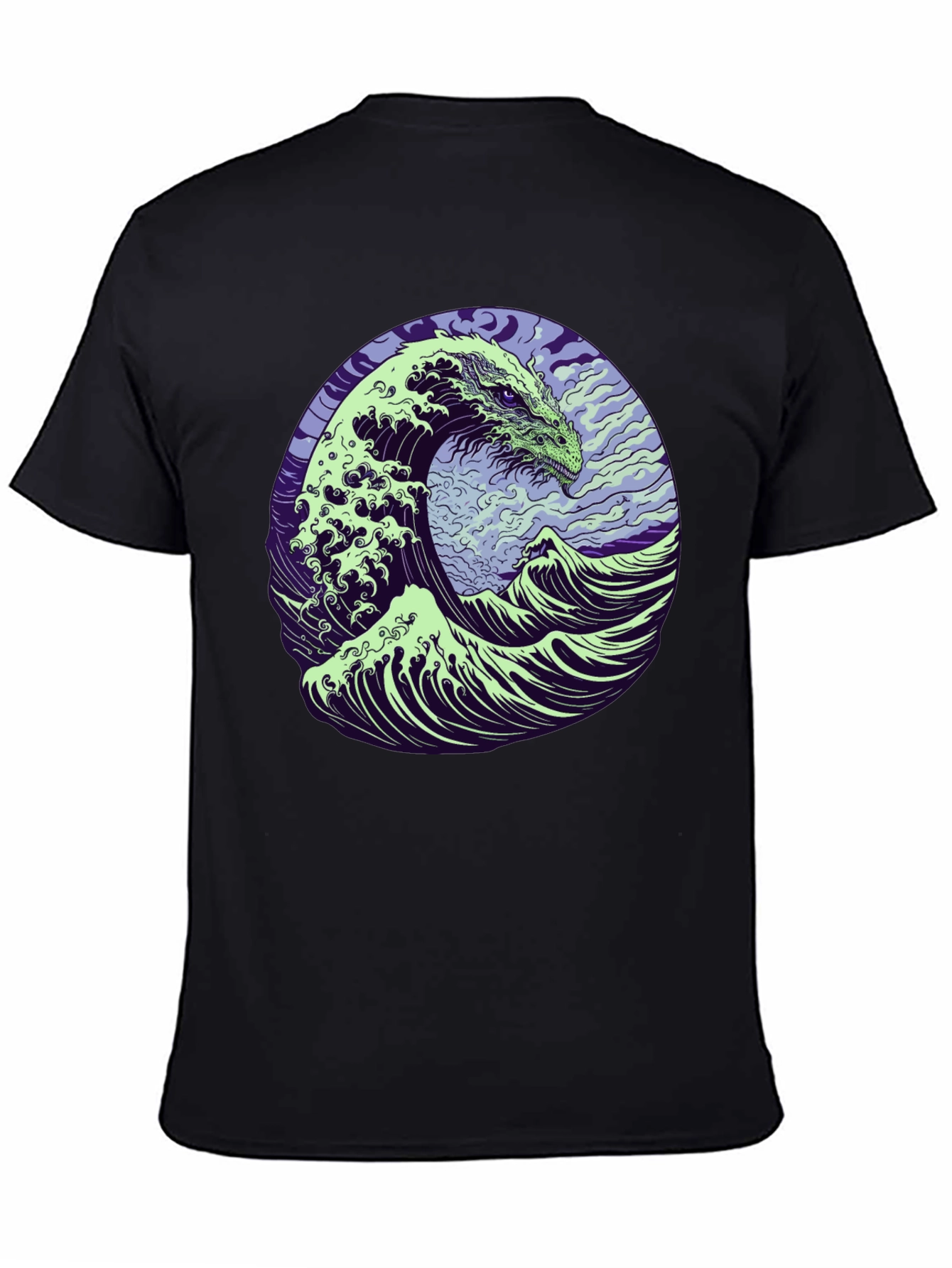 Dragon Wave Graphic T-Shirt - Mens Black Tee