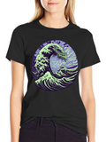 Dragon Wave Graphic T-Shirt - Mens Black Tee