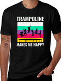 Trampoline Makes Me Happy T-Shirt - Jumping Fun