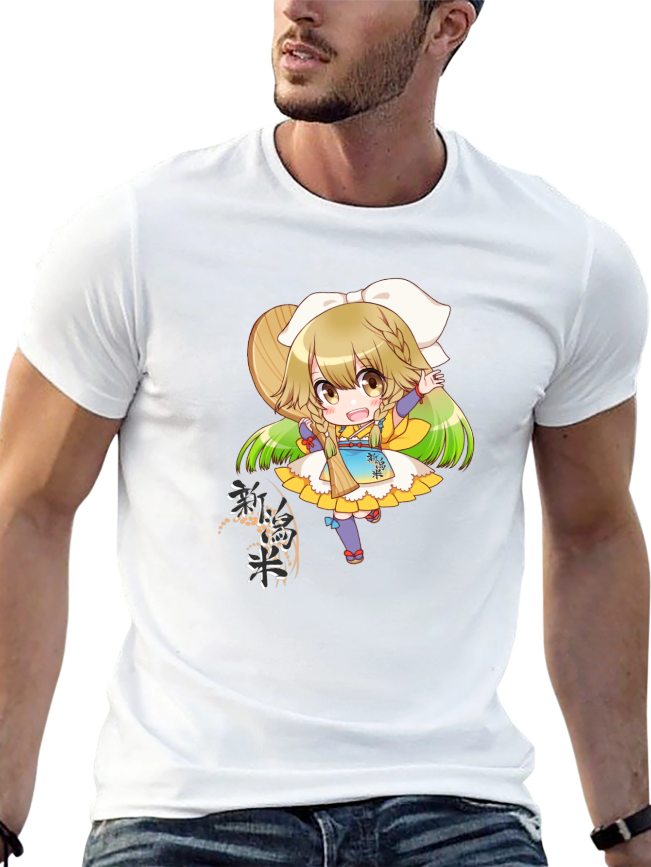 Anime Girl Graphic Tee - Black