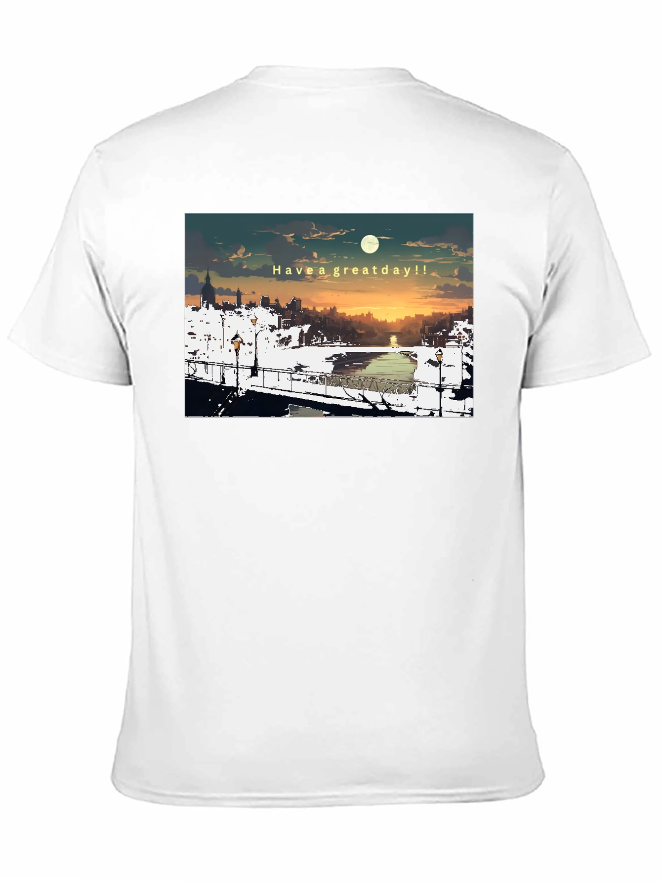 Great Day Anime Style Cityscape Graphic T-Shirt