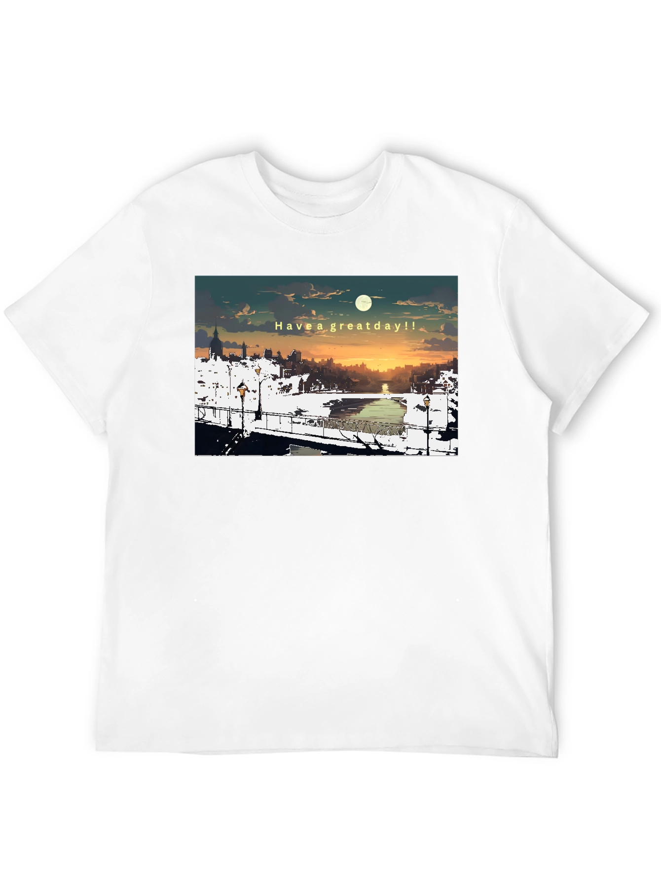 Great Day Anime Style Cityscape Graphic T-Shirt