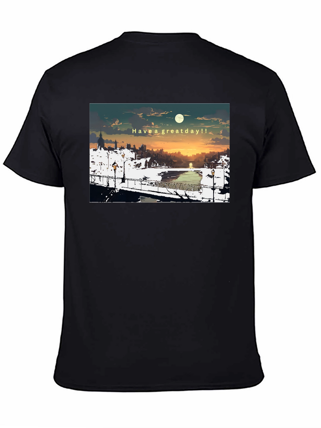Great Day Anime Style Cityscape Graphic T-Shirt
