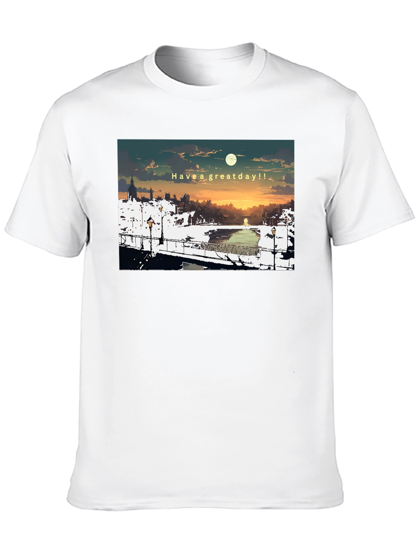 Great Day Anime Style Cityscape Graphic T-Shirt