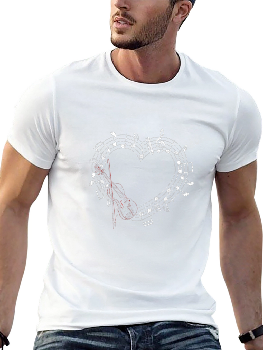 Musical Heart Violin Graphic Tee