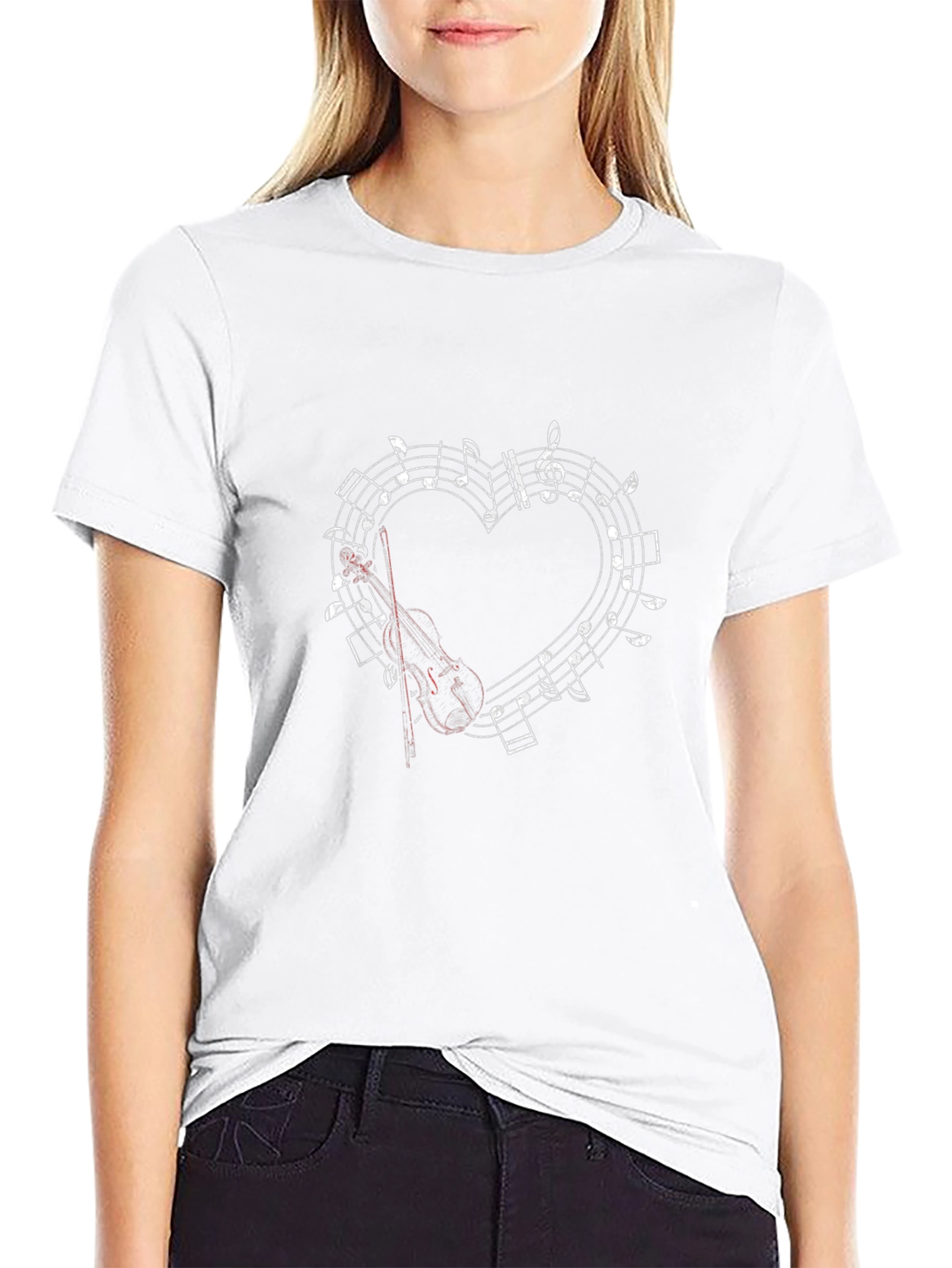 Musical Heart Violin Graphic Tee
