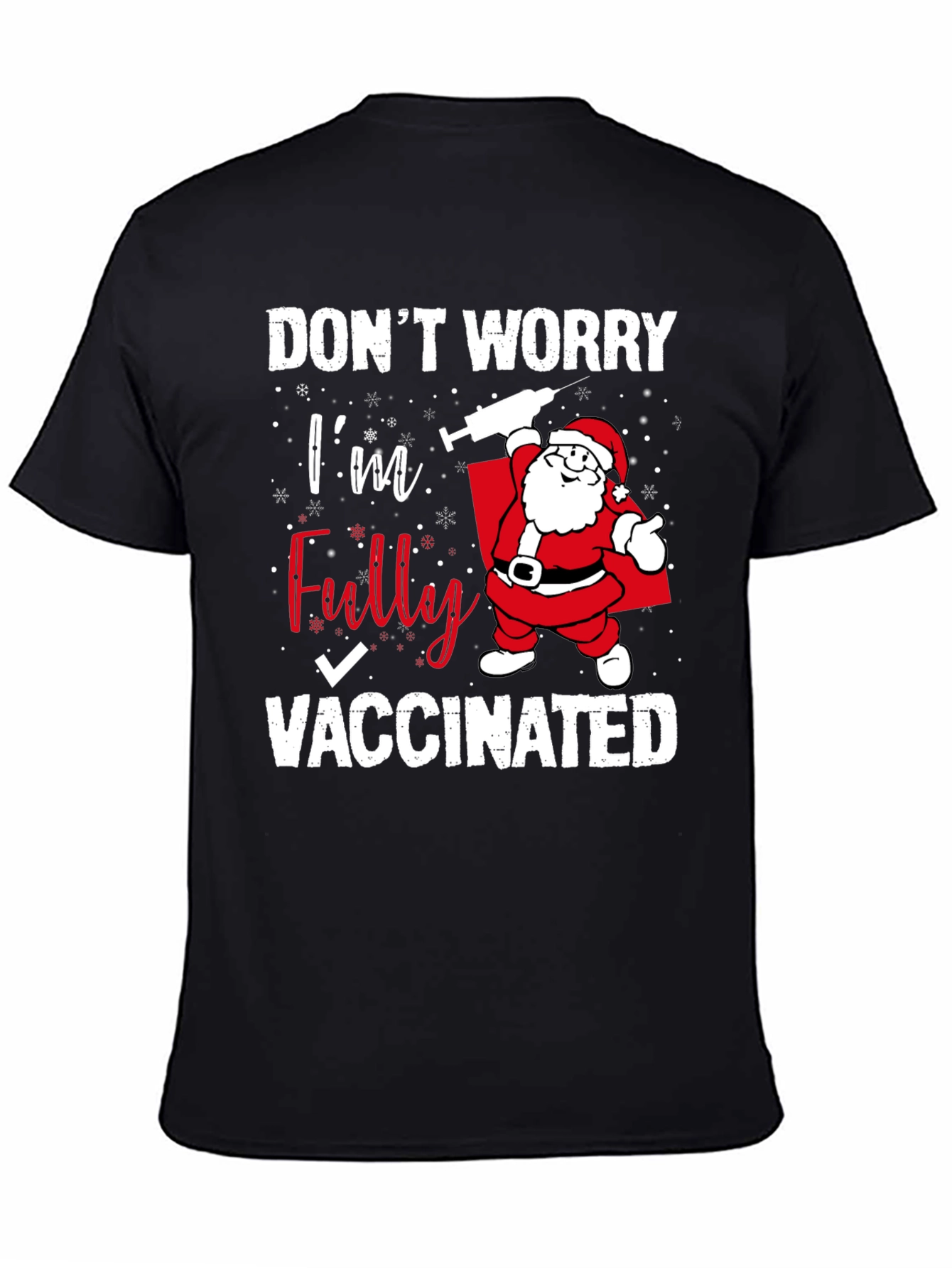 Funny Vaccinated Santa Christmas T-Shirt
