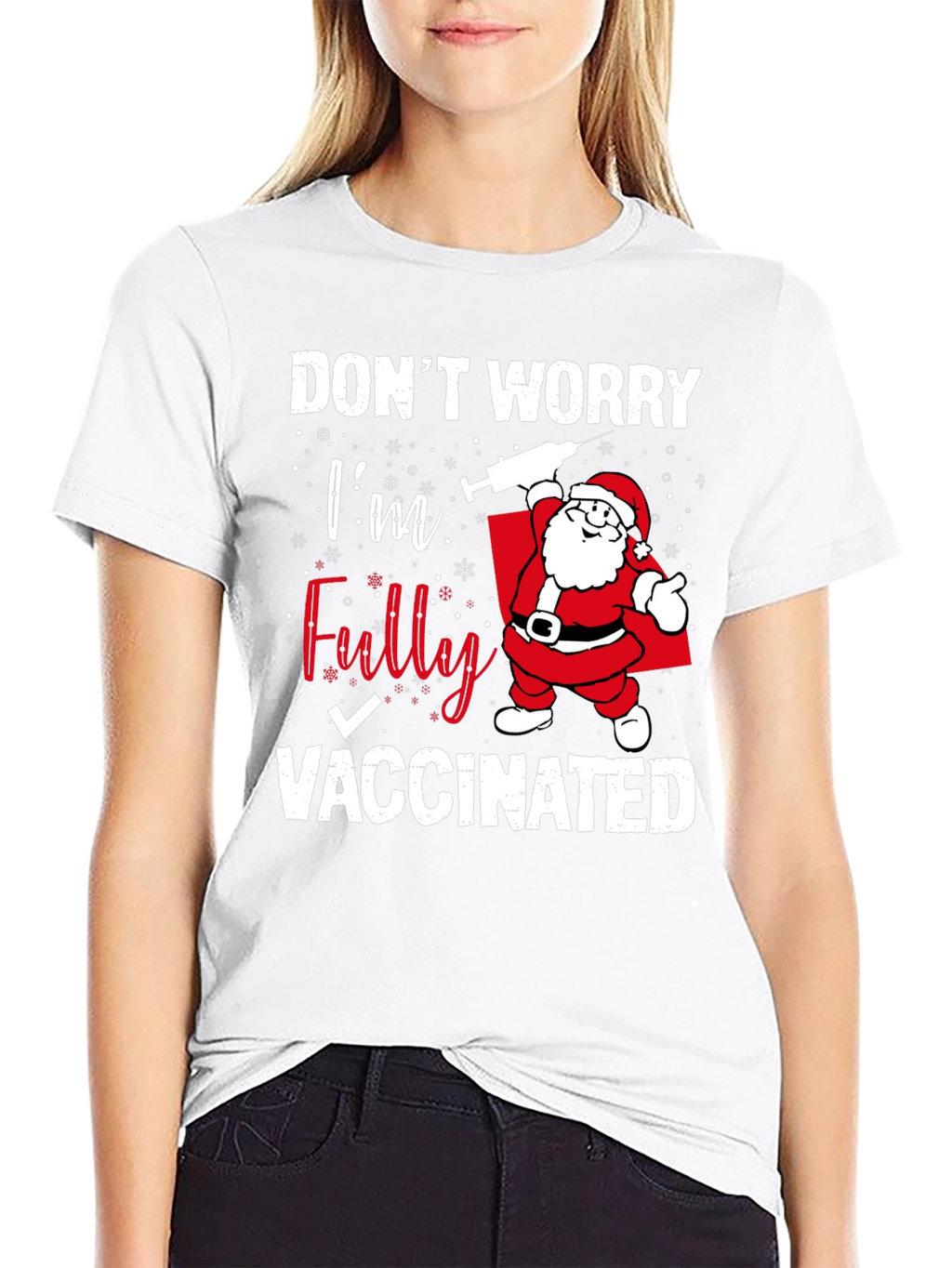 Funny Vaccinated Santa Christmas T-Shirt