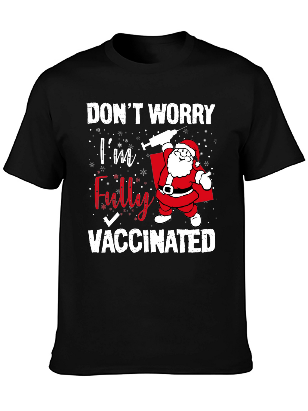 Funny Vaccinated Santa Christmas T-Shirt