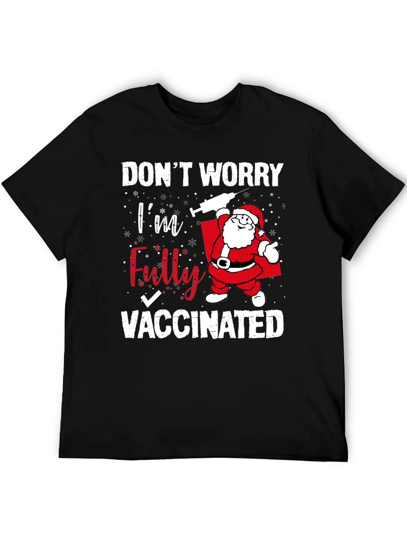 Funny Vaccinated Santa Christmas T-Shirt