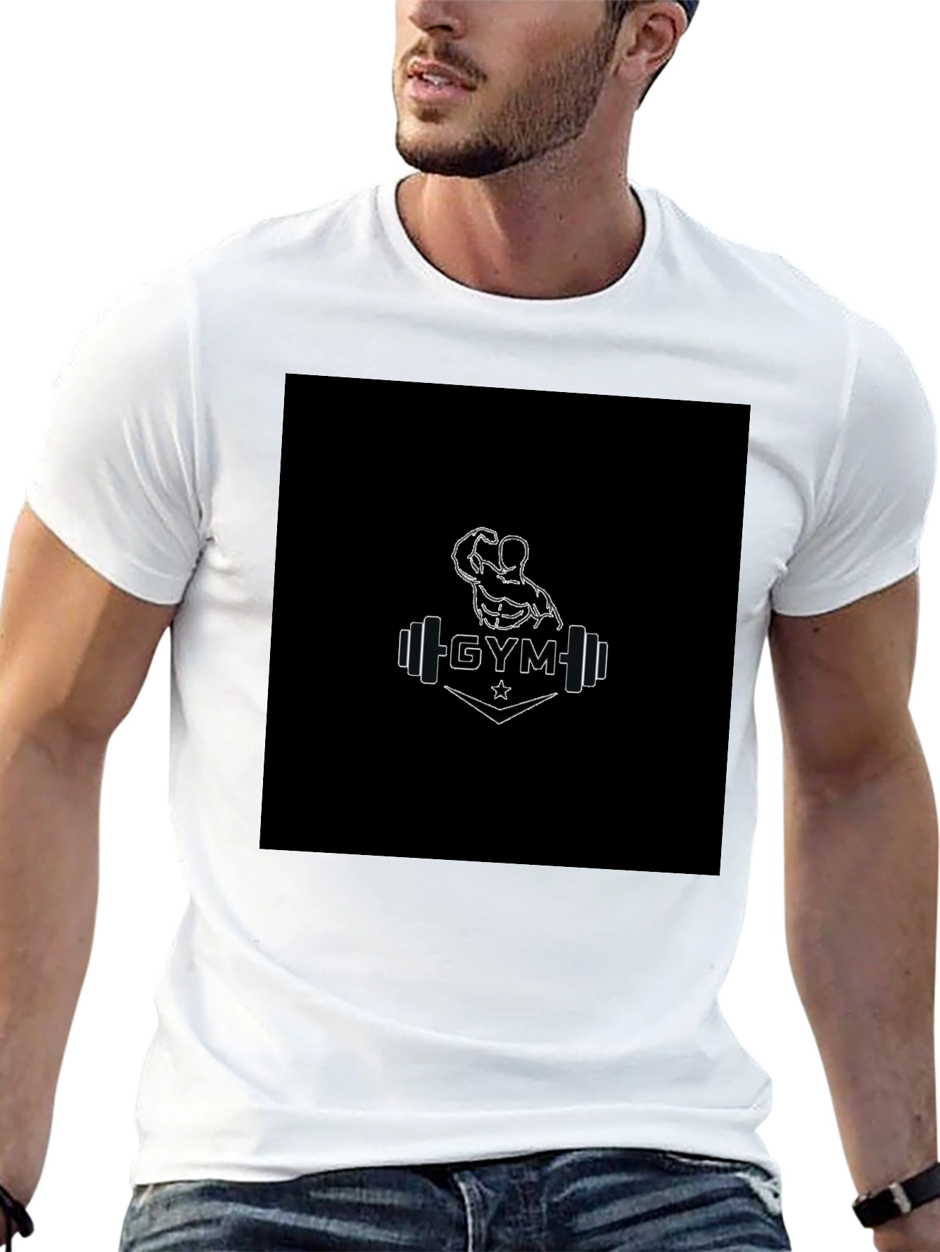 Gym Graphic Black T-Shirt for Men