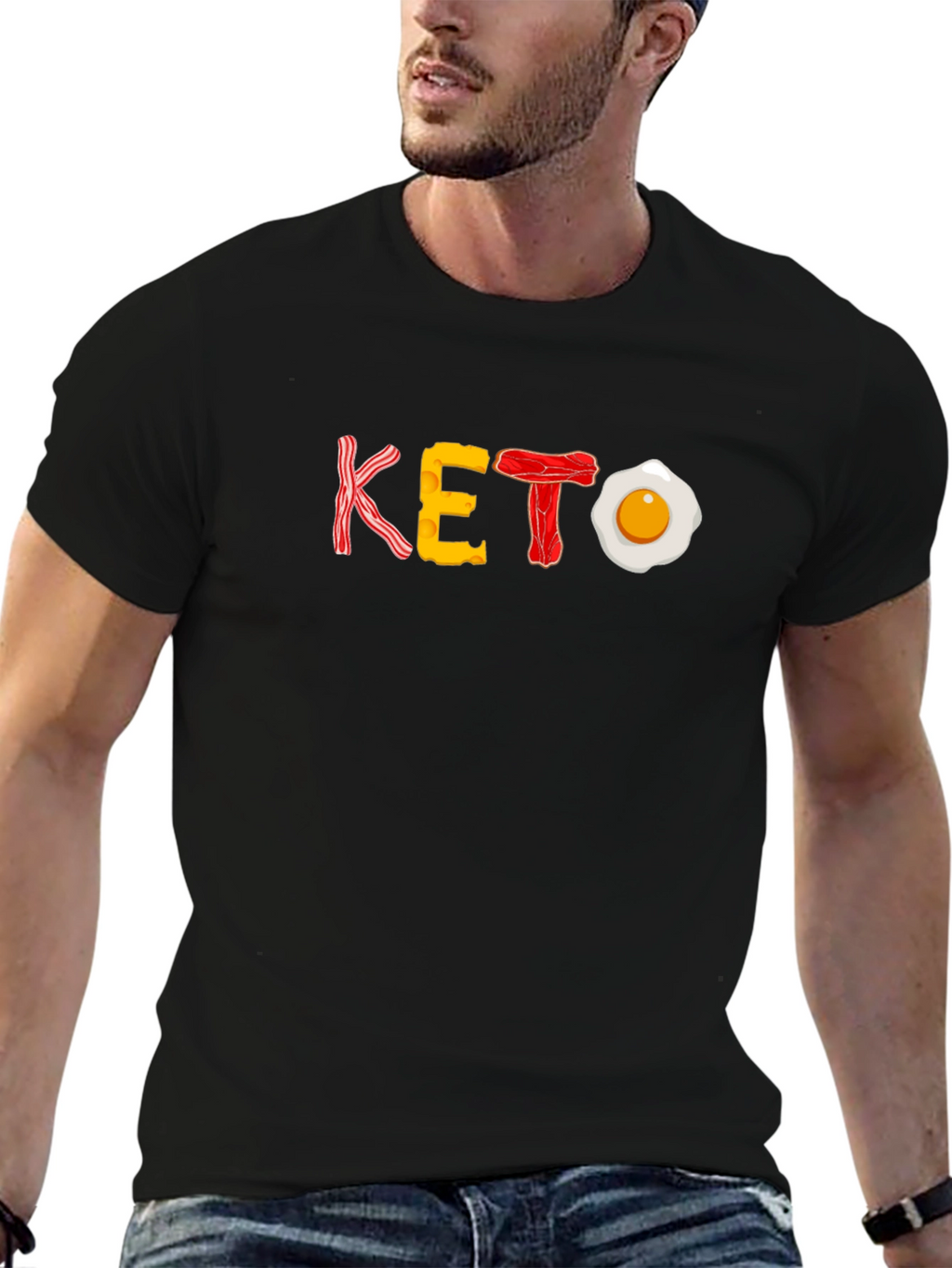 Keto Diet T-Shirt - Bacon Egg Cheese Design
