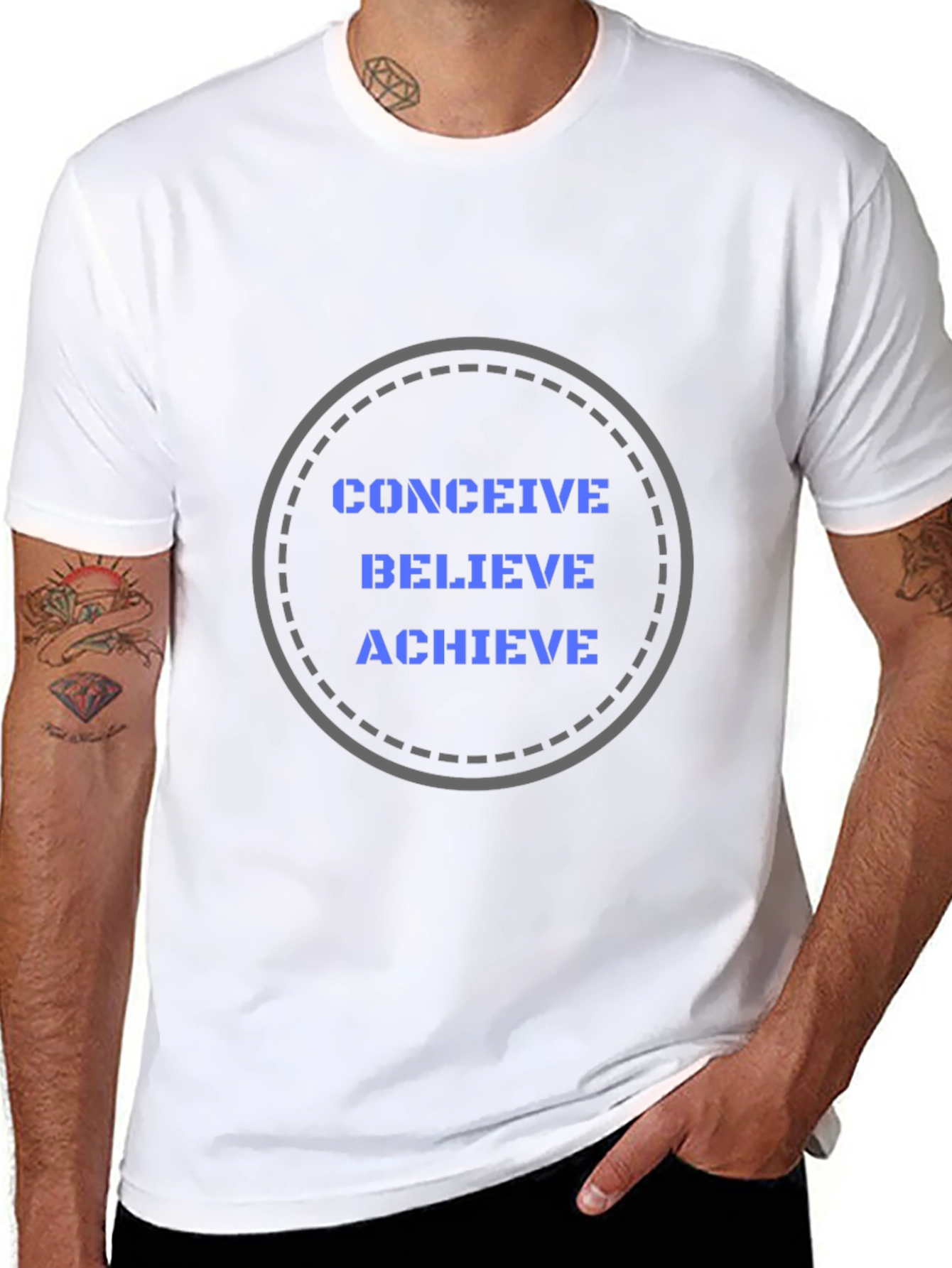 Motivational Graphic Tee - Conceive Believe Achieve