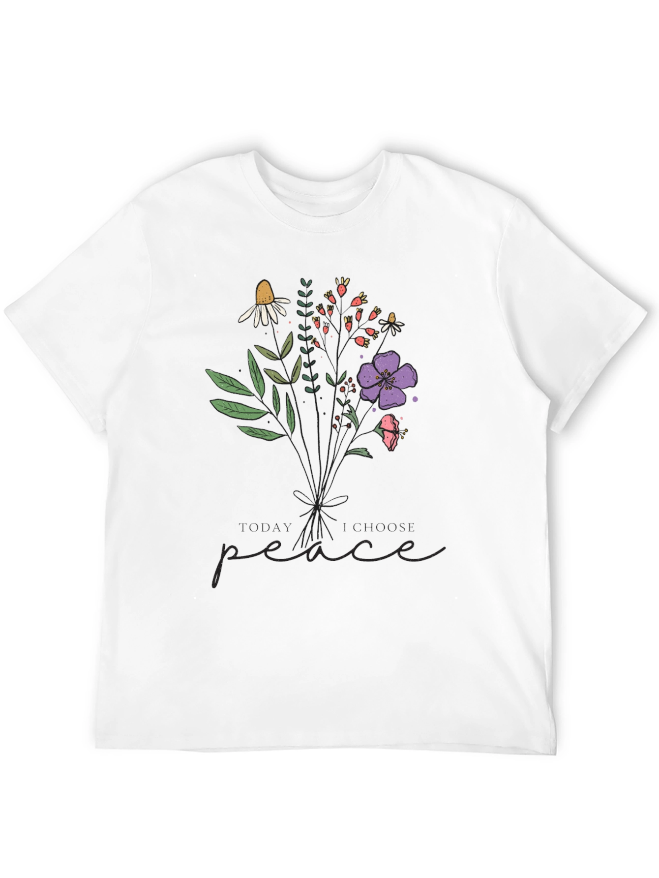 Floral Peace Graphic Tee - Stylish Comfort
