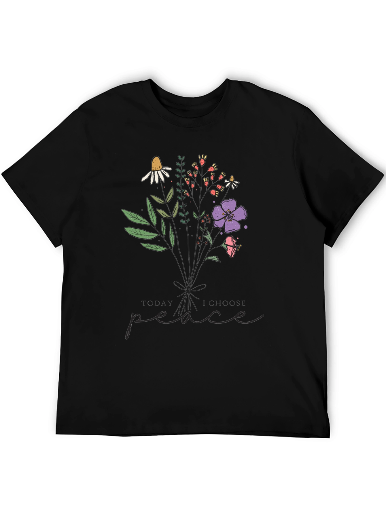 Floral Peace Graphic Tee - Stylish Comfort