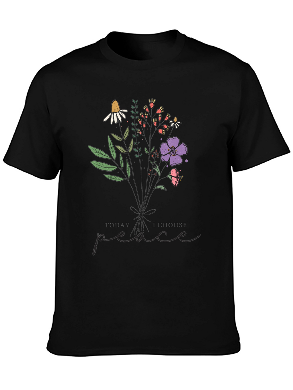 Floral Peace Graphic Tee - Stylish Comfort