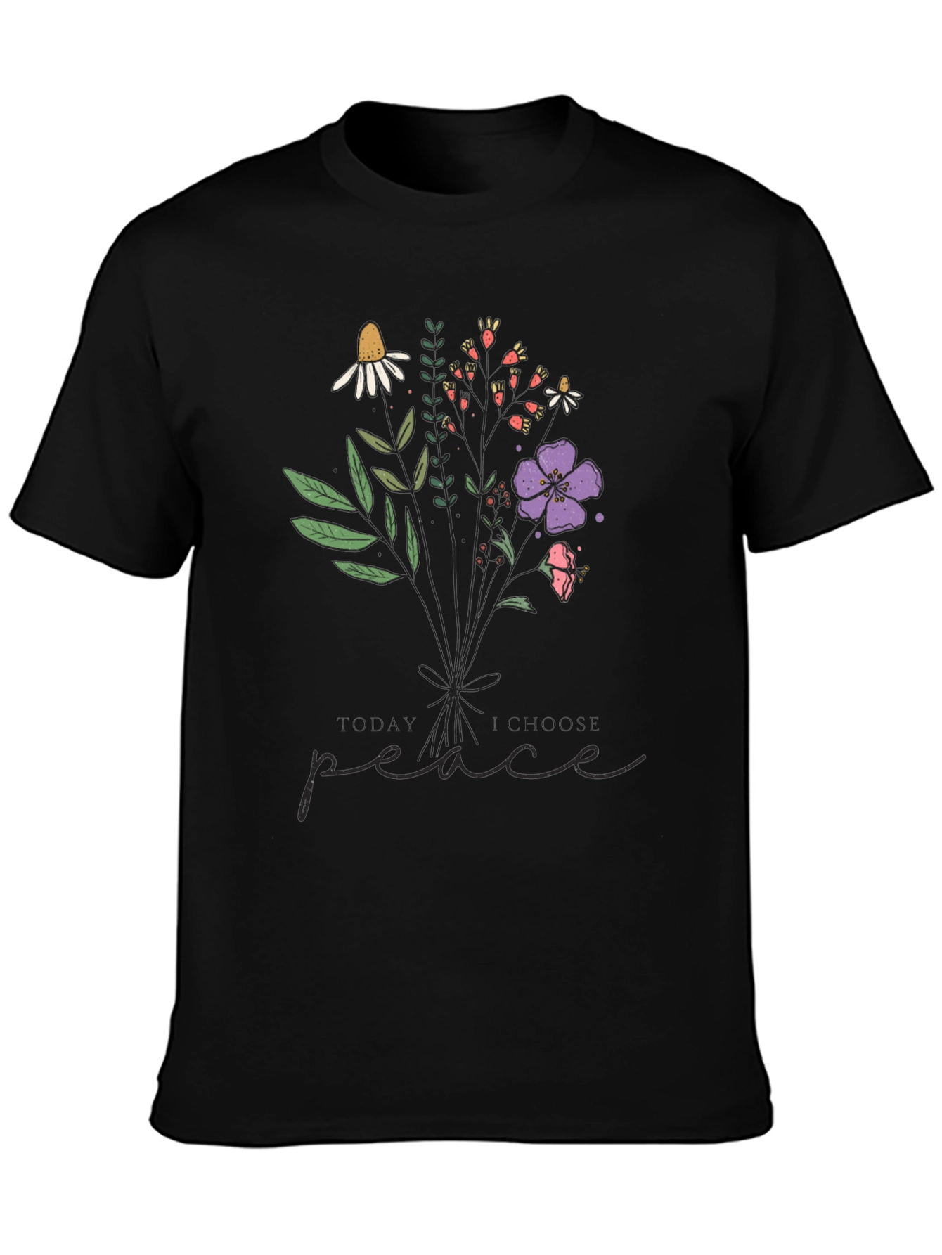 Floral Peace Graphic Tee - Stylish Comfort