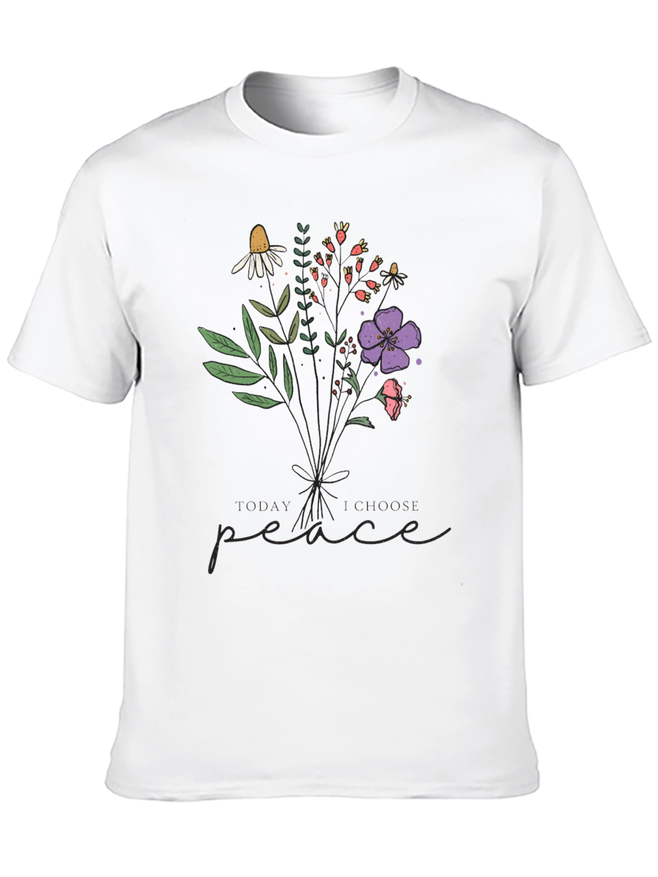 Floral Peace Graphic Tee - Stylish Comfort