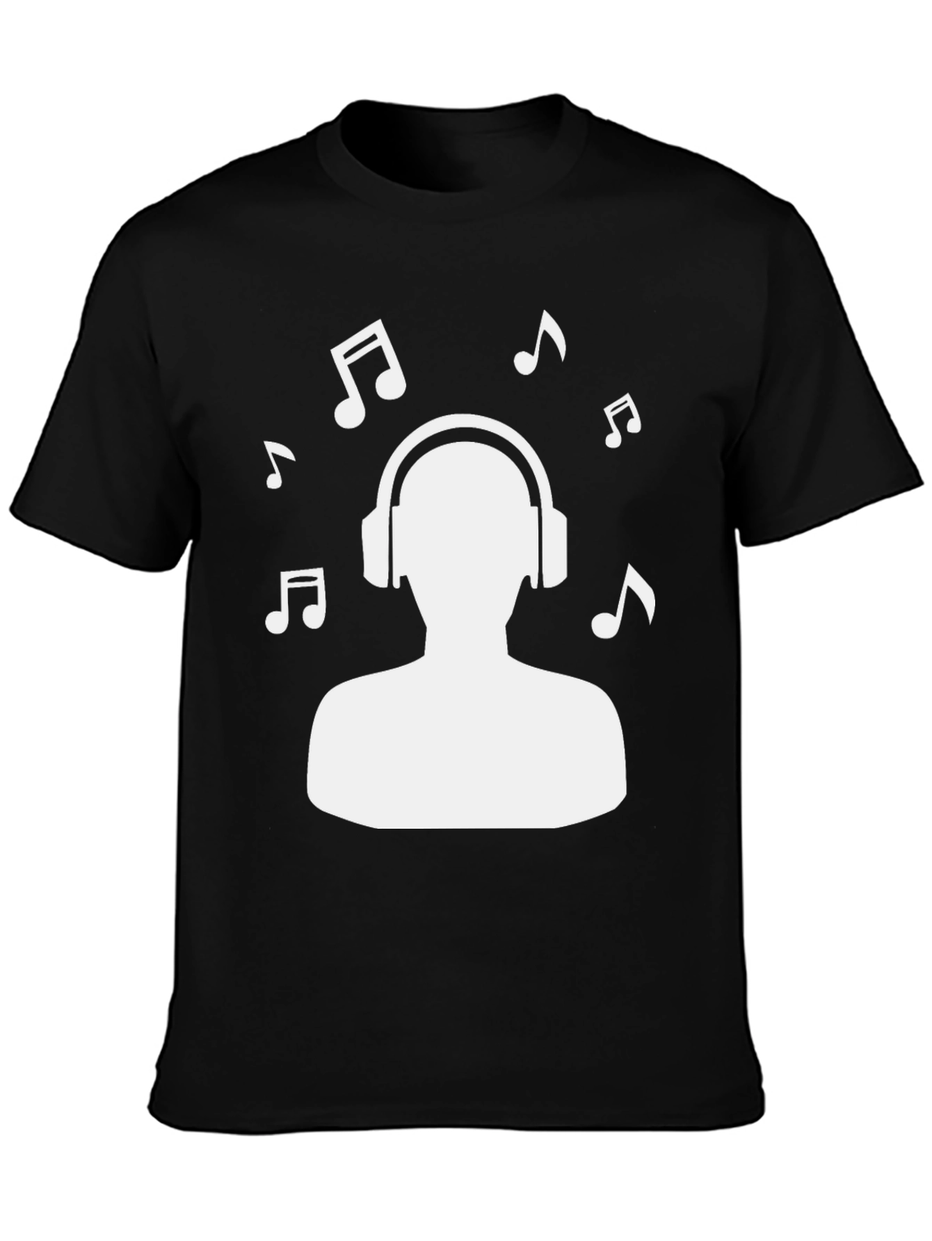 Music Lover Graphic Tee - Black Cotton T-Shirt
