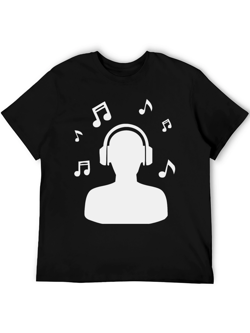 Music Lover Graphic Tee - Black Cotton T-Shirt