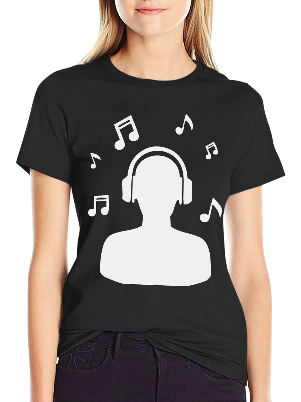 Music Lover Graphic Tee - Black Cotton T-Shirt