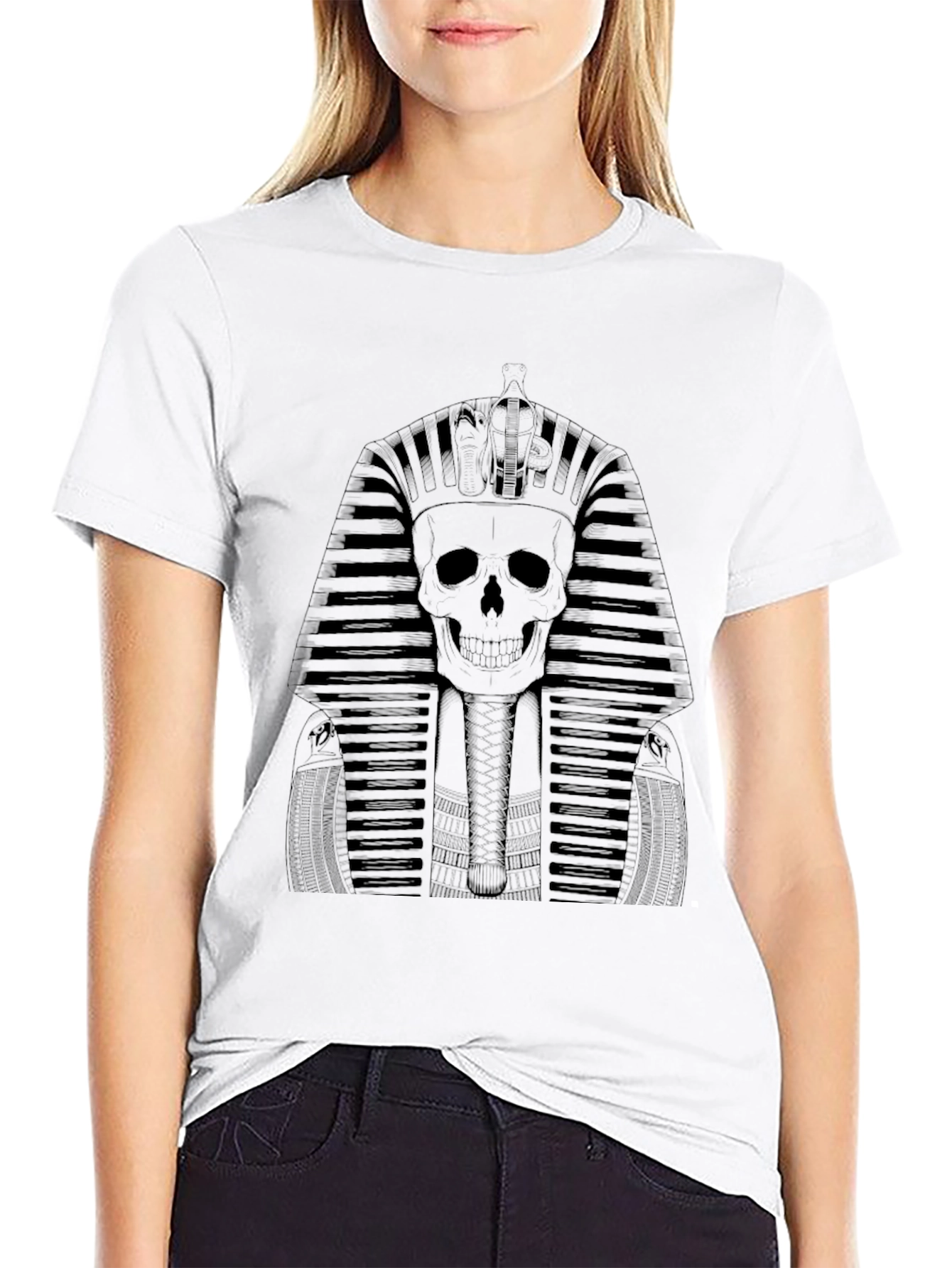 Skull Pharaoh Graphic Tee - Black
