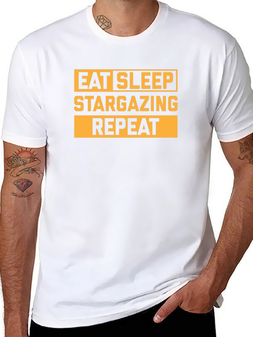 Eat Sleep Stargazing Repeat Black T-Shirt