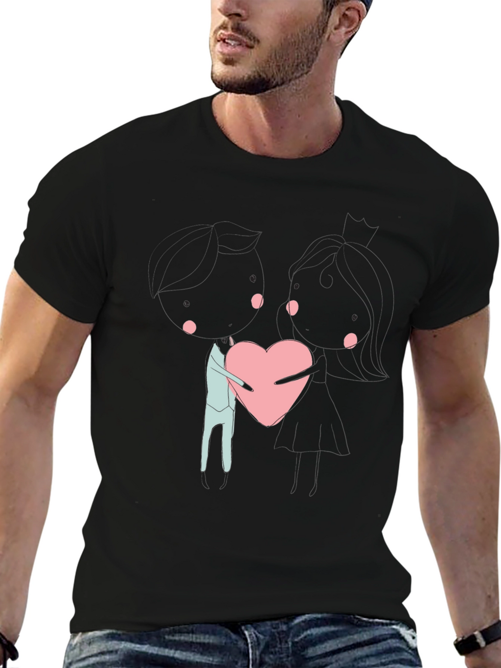 Heart Hug T-Shirt - Trendy Graphic Tee