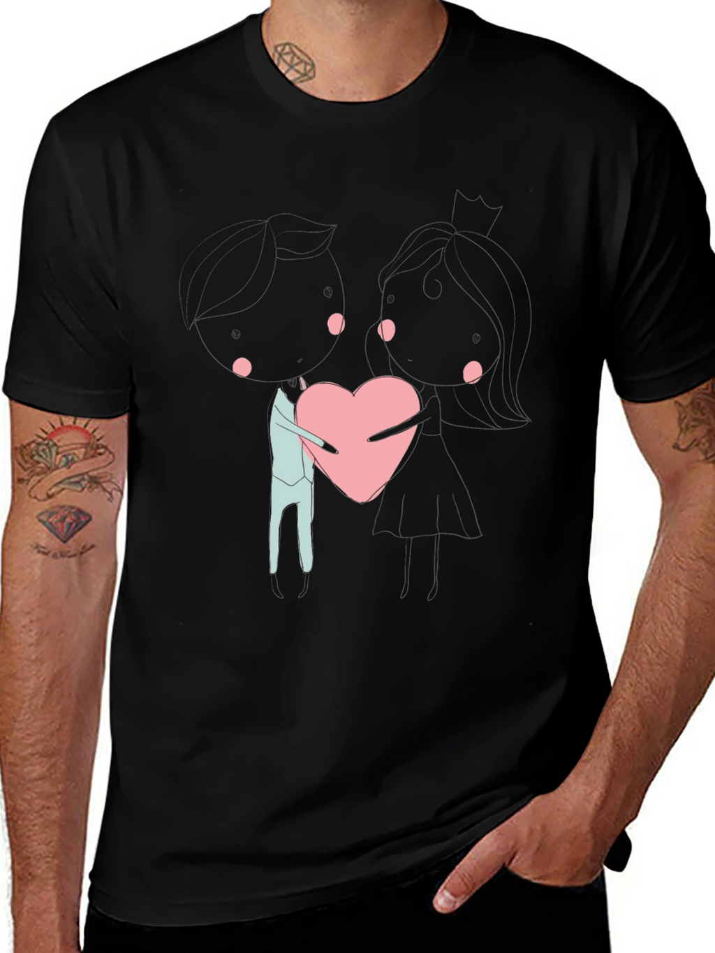 Heart Hug T-Shirt - Trendy Graphic Tee