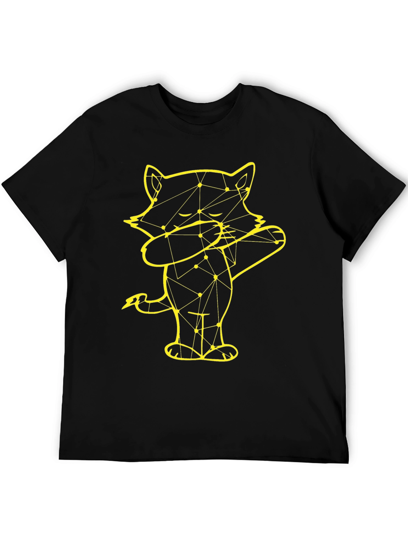 Dabbing Raccoon Graphic Tee - Black Cotton Blend