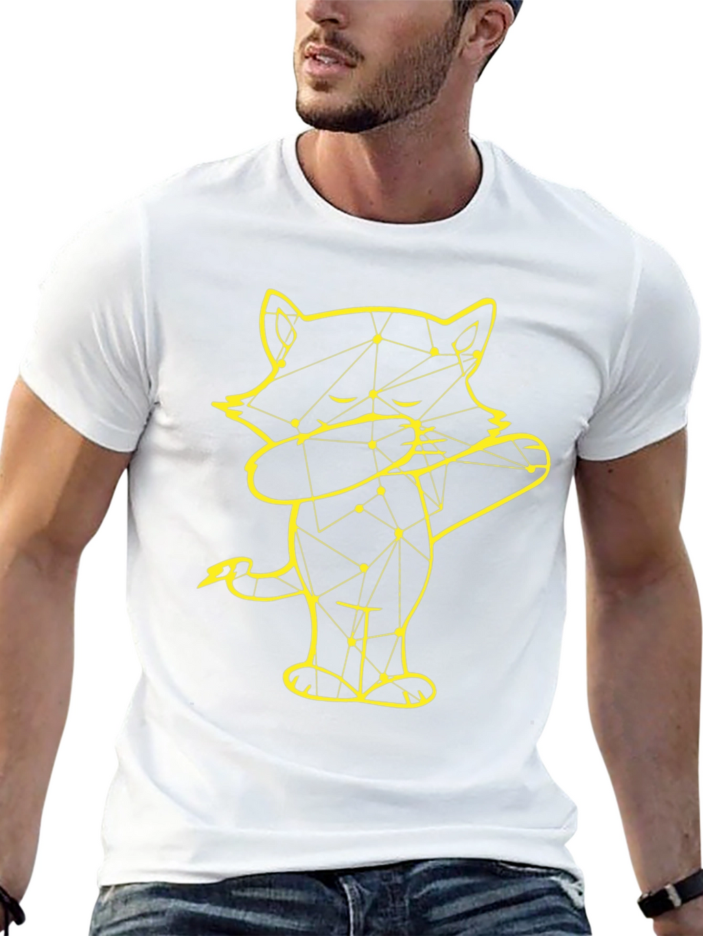 Dabbing Raccoon Graphic Tee - Black Cotton Blend