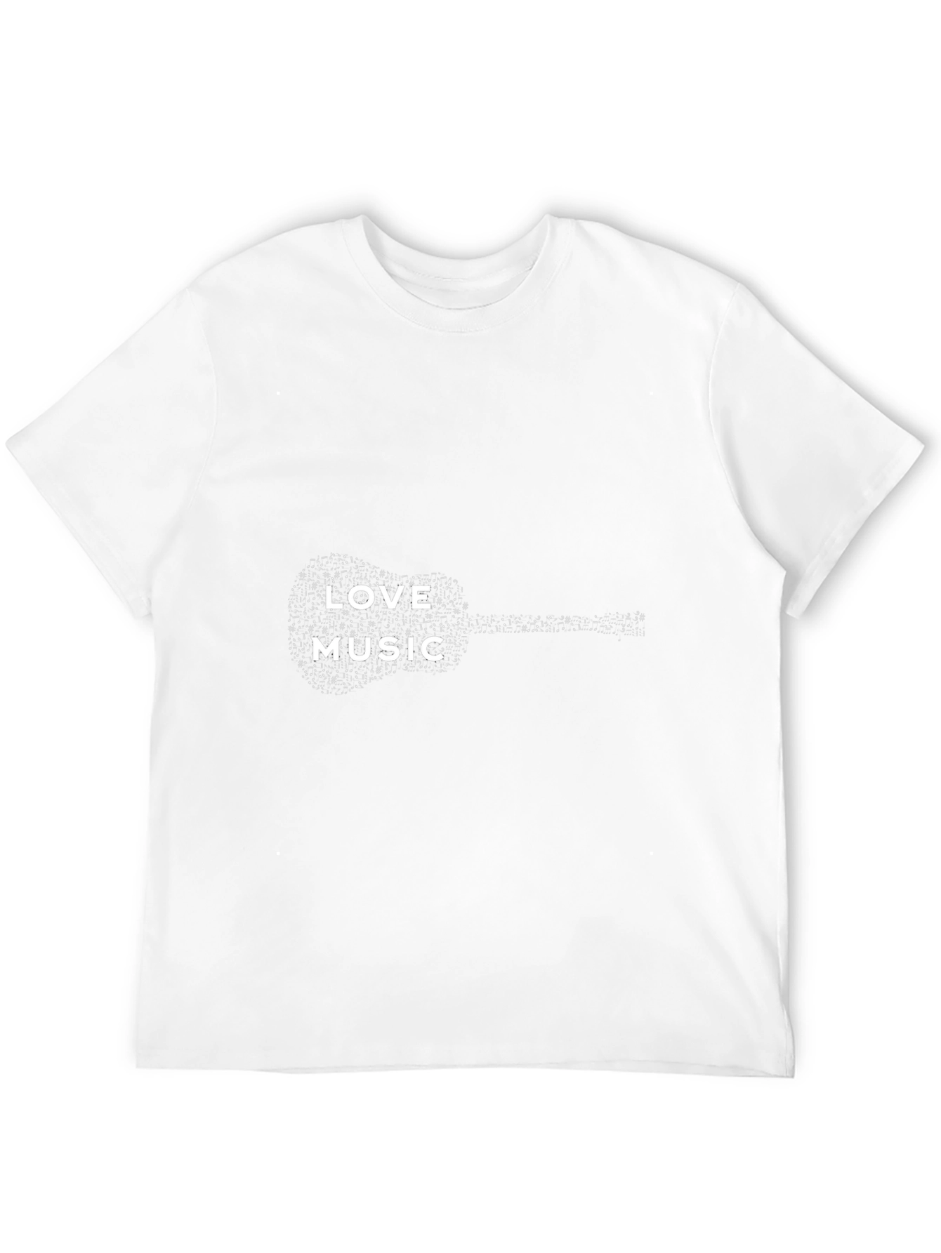 Love Music Guitar Graphic Tee - Black Cotton T-Shirt