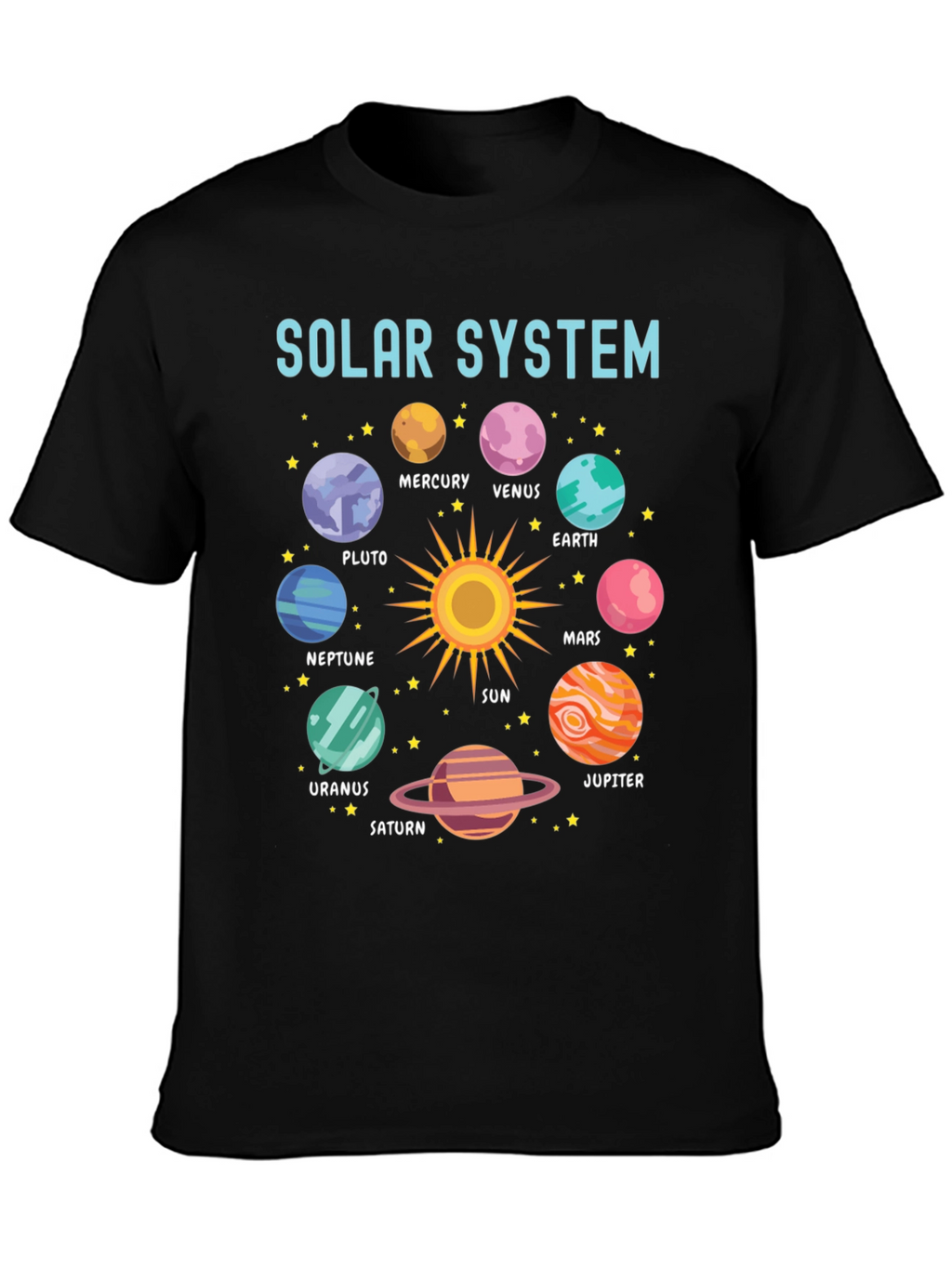 Solar System Planets Graphic Print T-Shirt