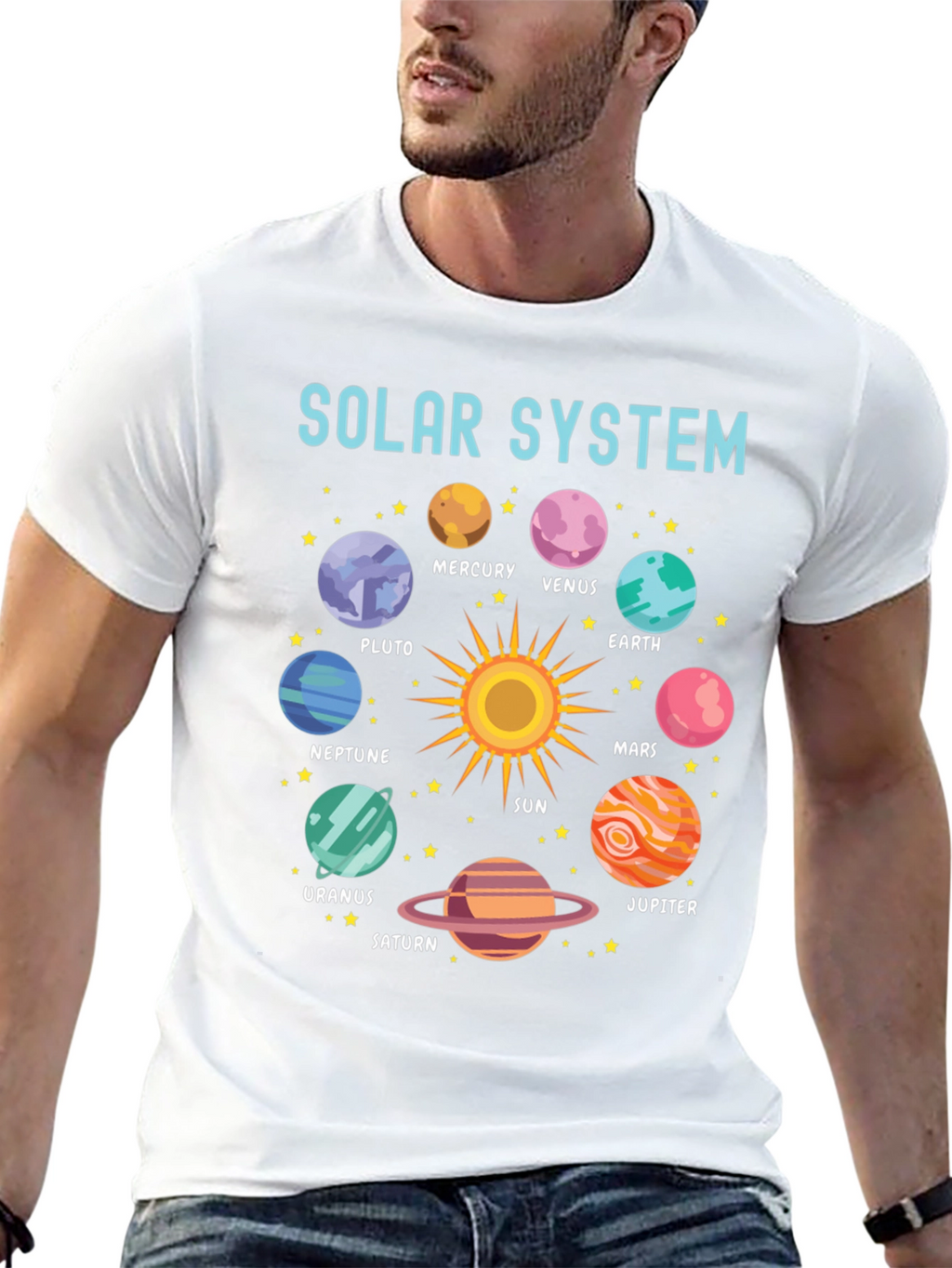 Solar System Planets Graphic Print T-Shirt