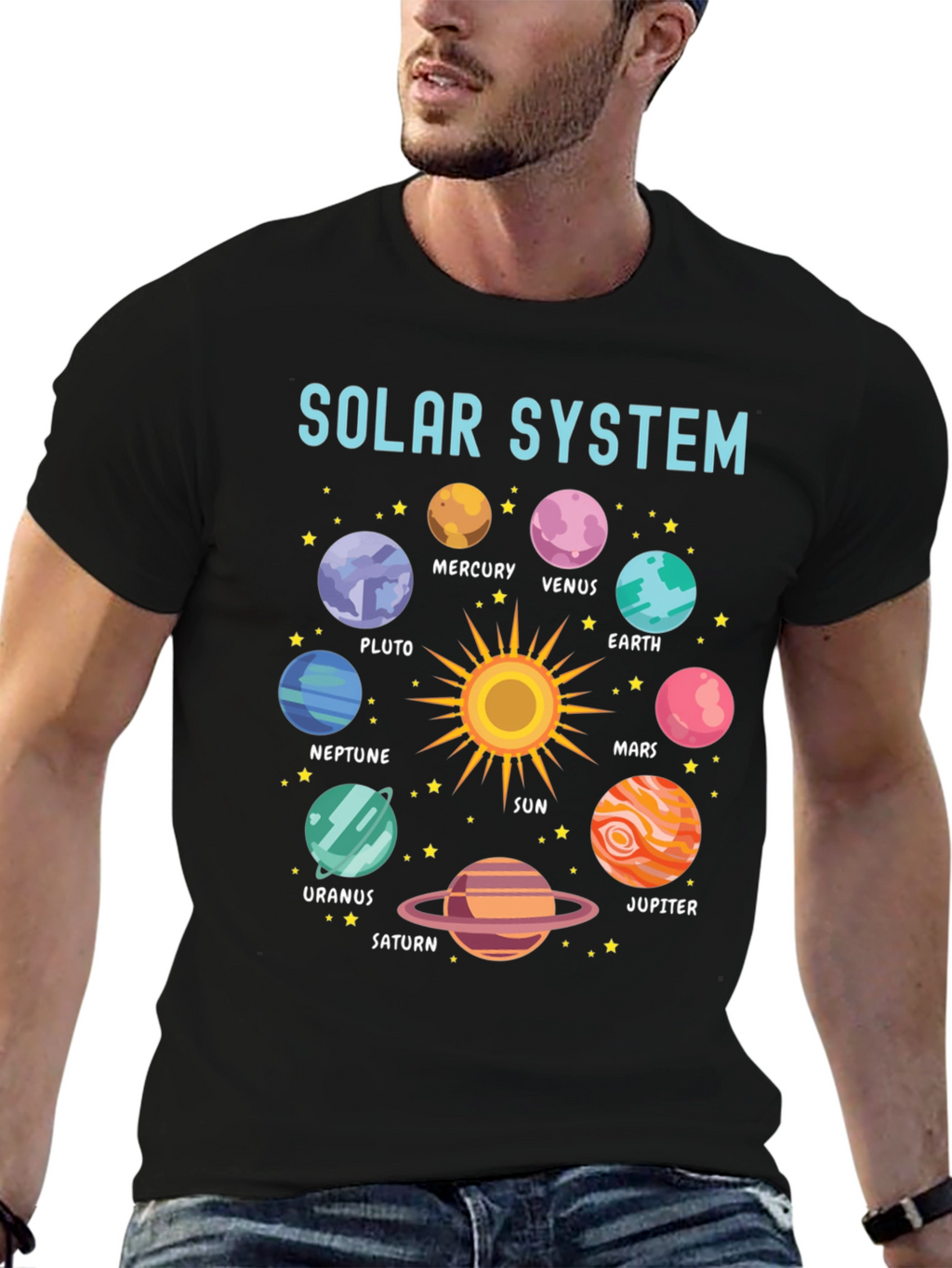 Solar System Planets Graphic Print T-Shirt