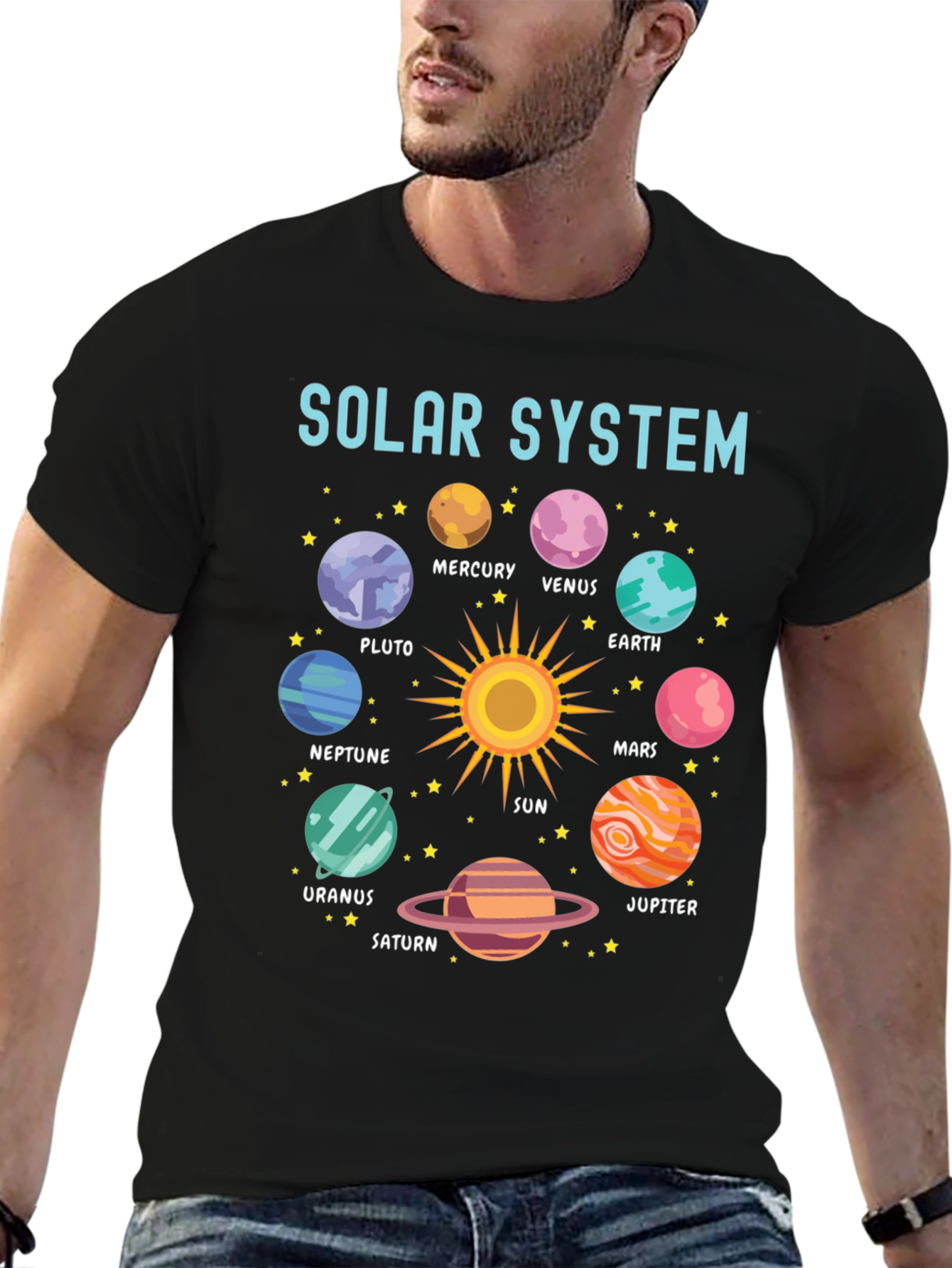 Solar System Planets Graphic Print T-Shirt