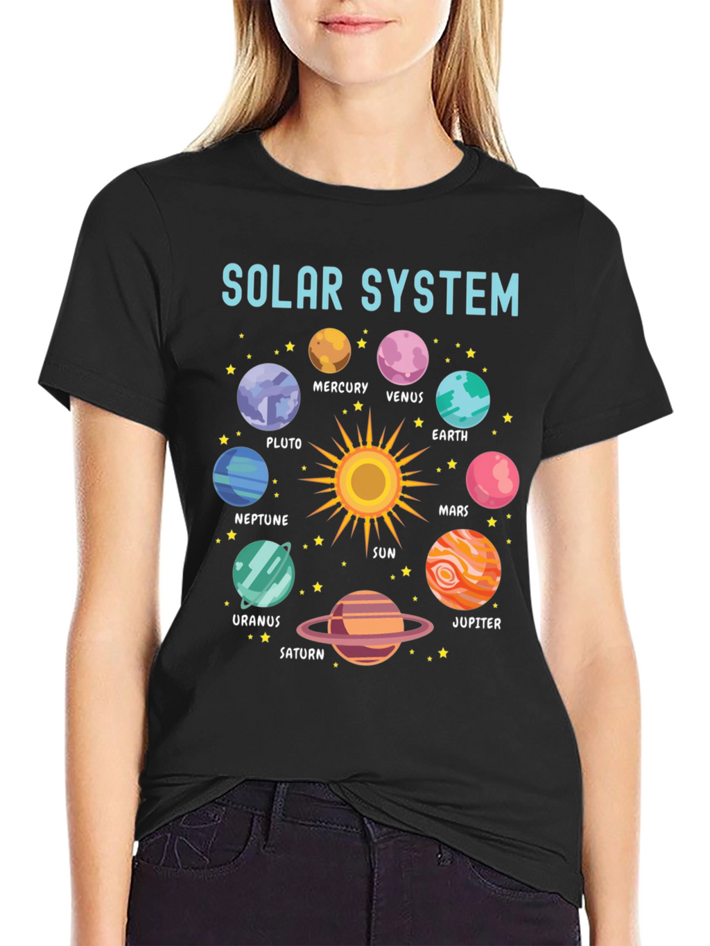 Solar System Planets Graphic Print T-Shirt