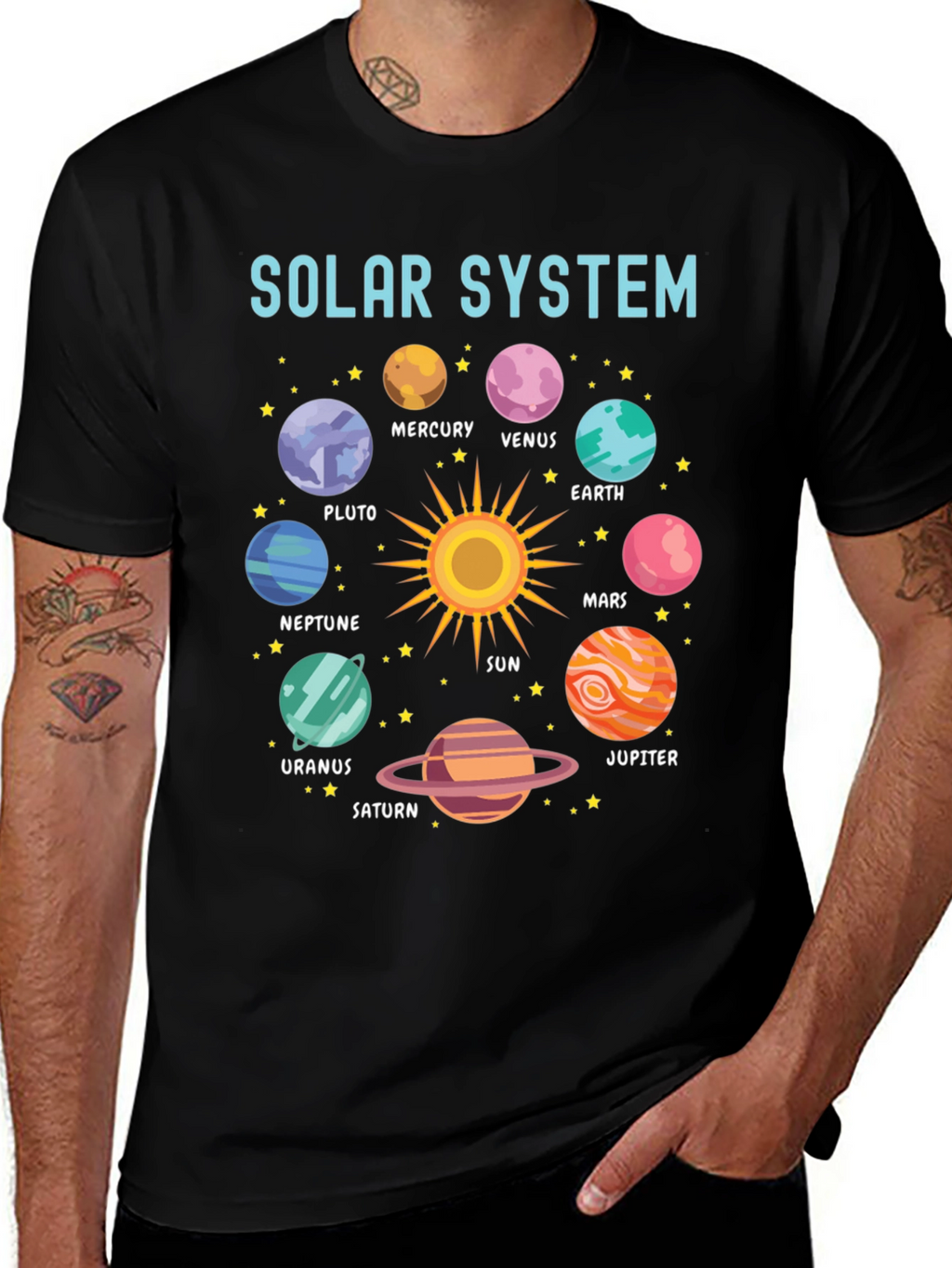 Solar System Planets Graphic Print T-Shirt