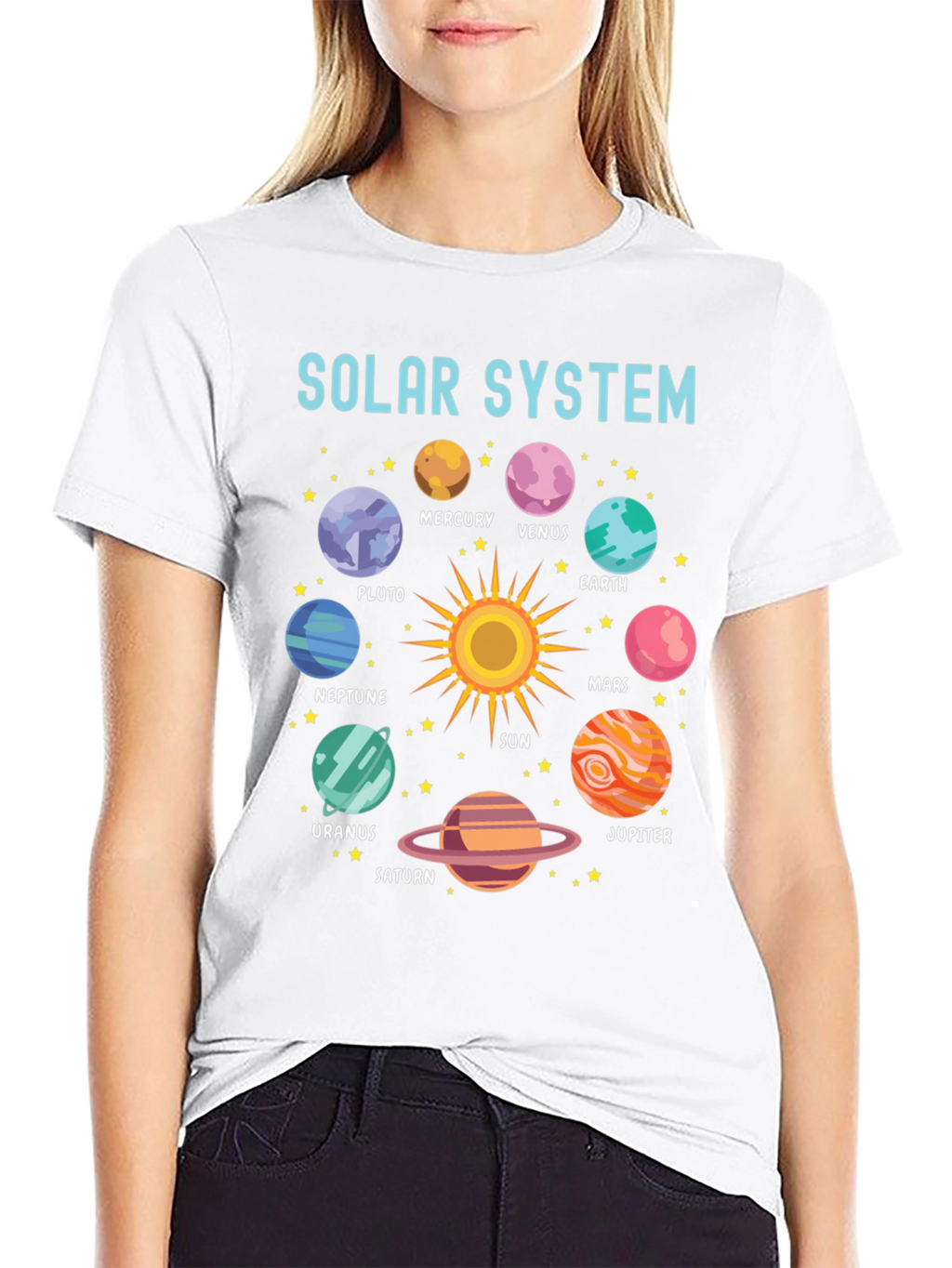 Solar System Planets Graphic Print T-Shirt