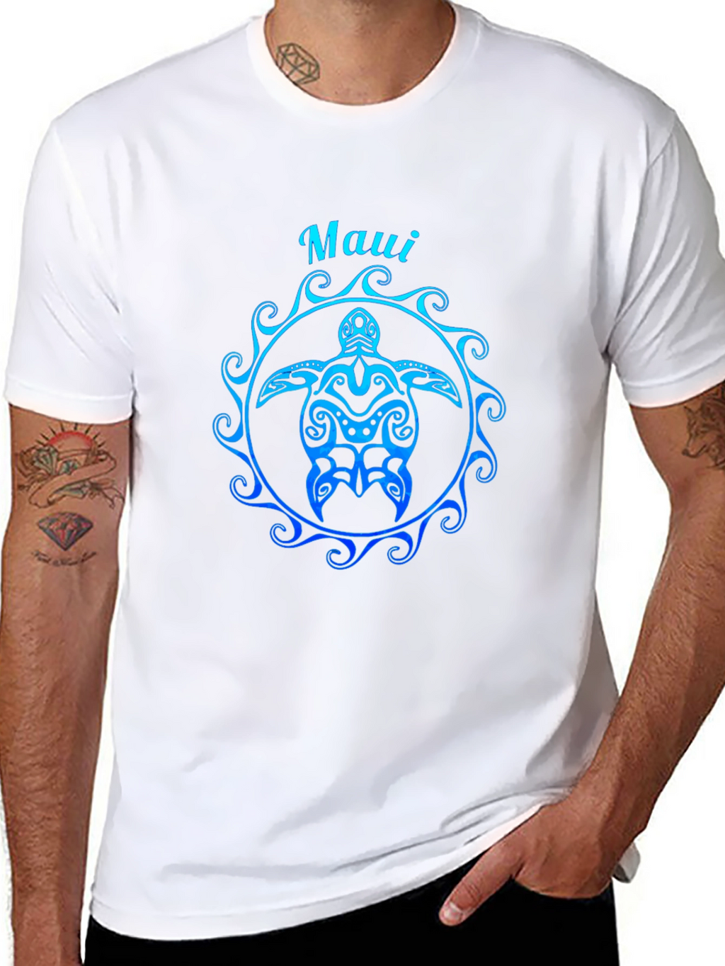Maui Turtle Graphic Tee - Black