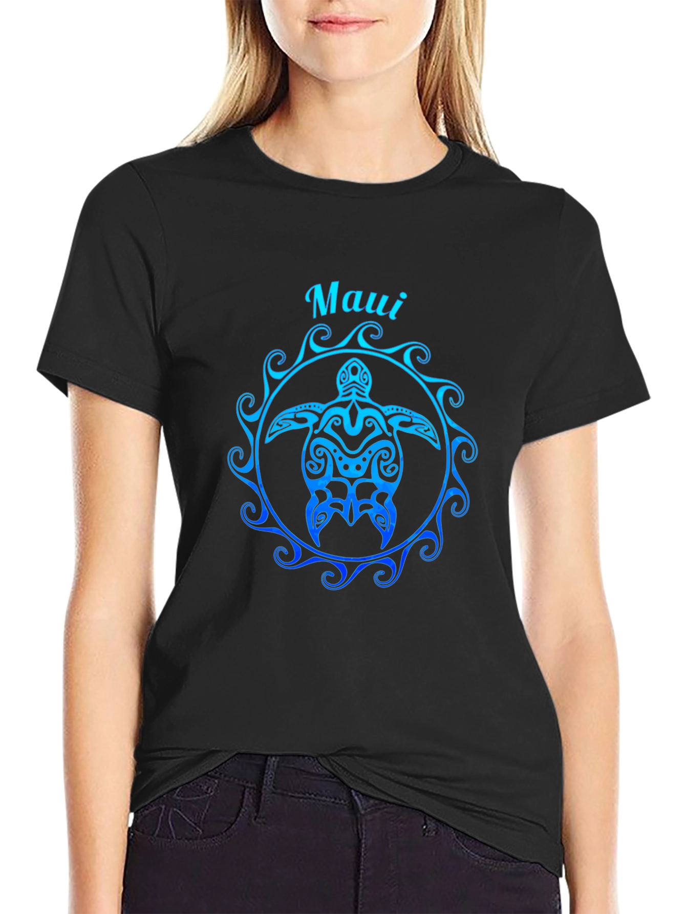 Maui Turtle Graphic Tee - Black