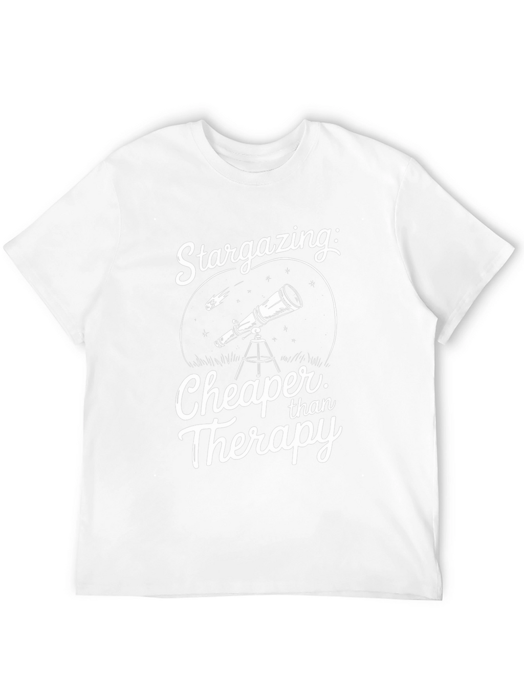 Stargazing Cheaper Than Therapy Black T-Shirt